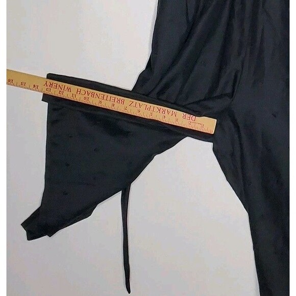 Jack Slote Crop Jumpsuit Large Black Embroidered Tie 60s 70s Vtg - Picture 13 of 13